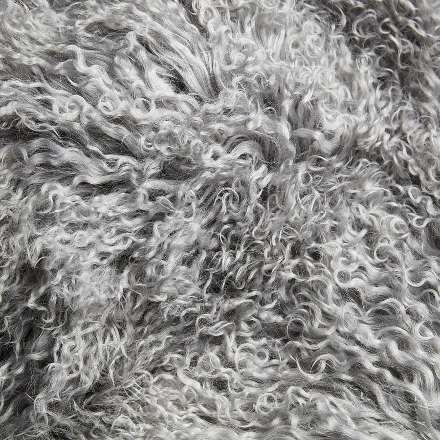 NSW Leather Weighted Mongolian Sheepskin Blanket in Grey