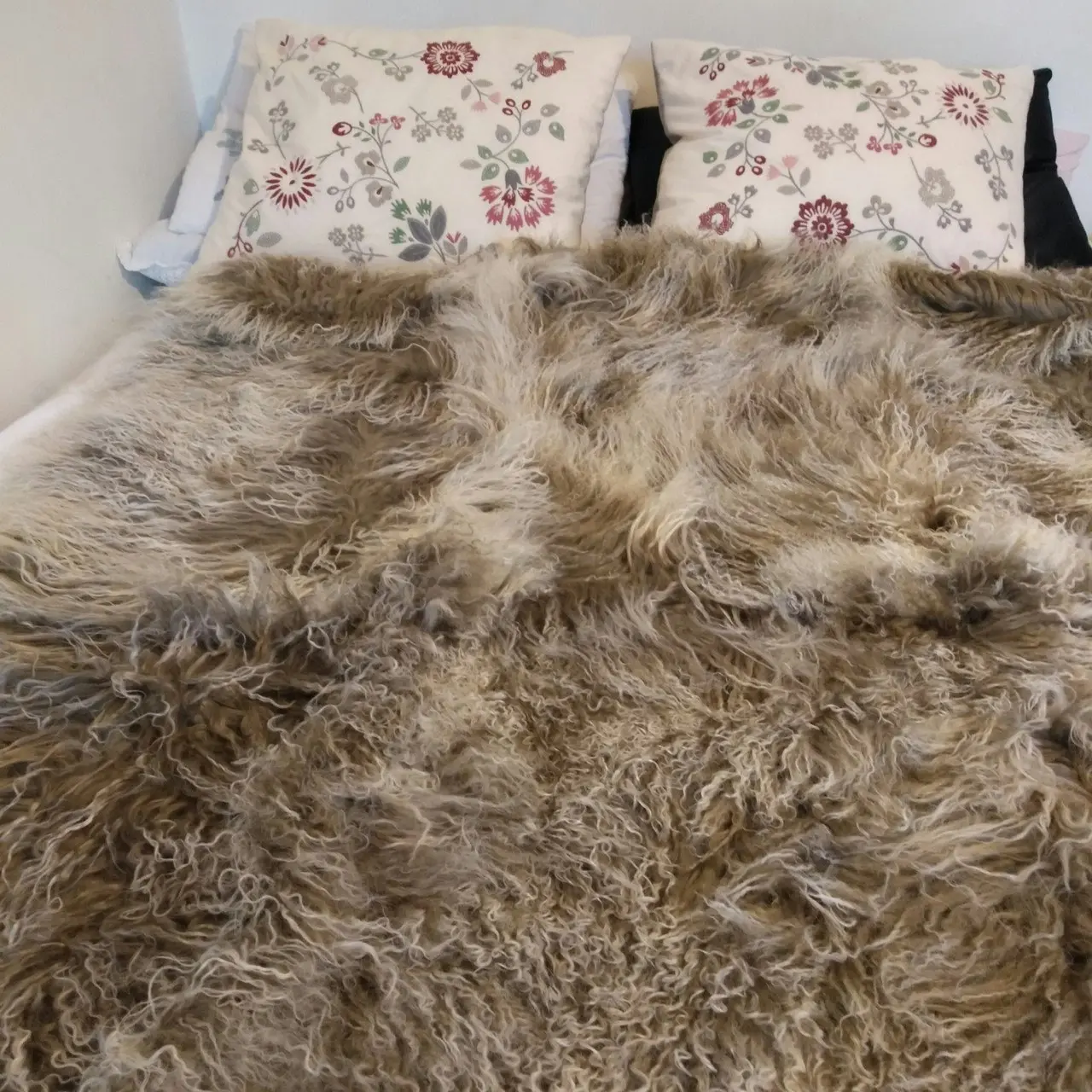 NSW Leather Weighted Mongolian Sheepskin Blanket in Khaki