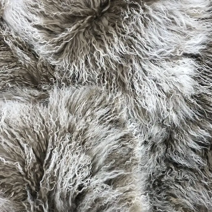 NSW Leather Weighted Mongolian Sheepskin Blanket in Khaki