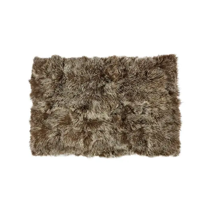 NSW Leather Weighted Mongolian Sheepskin Blanket in Khaki