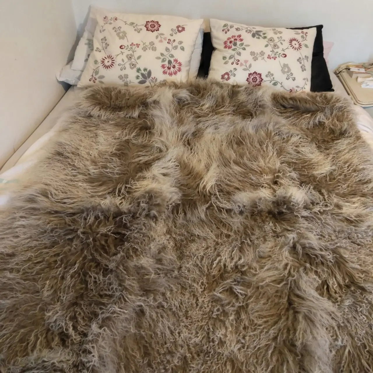 NSW Leather Weighted Mongolian Sheepskin Blanket in Khaki