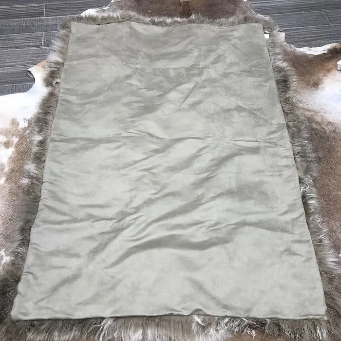 NSW Leather Weighted Mongolian Sheepskin Blanket in Khaki