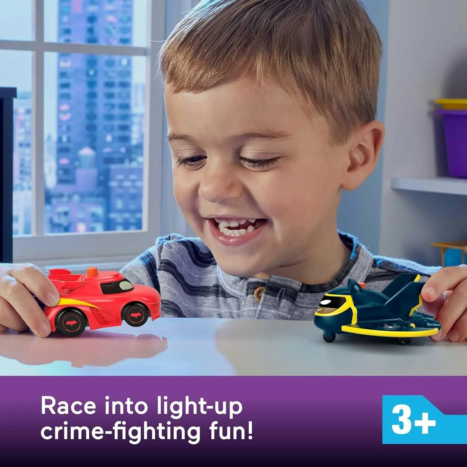 Fisher-Price DC Batwheels Light-Up 1:55 Scale Cars 2-Pack