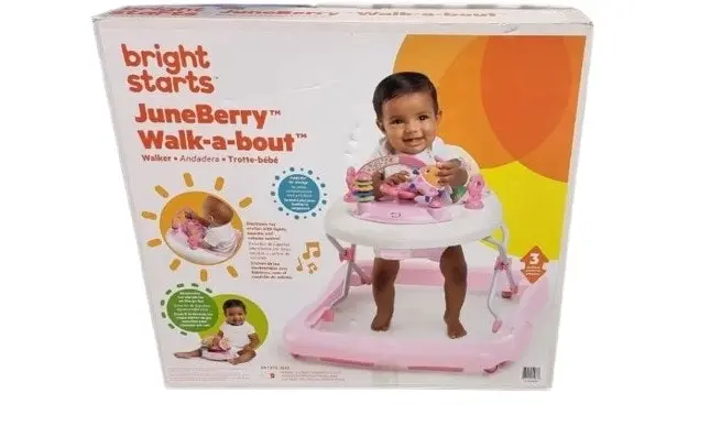 Bright Starts Pretty in Pink Walk-A-Bout Baby Walker - JuneBerry Delight