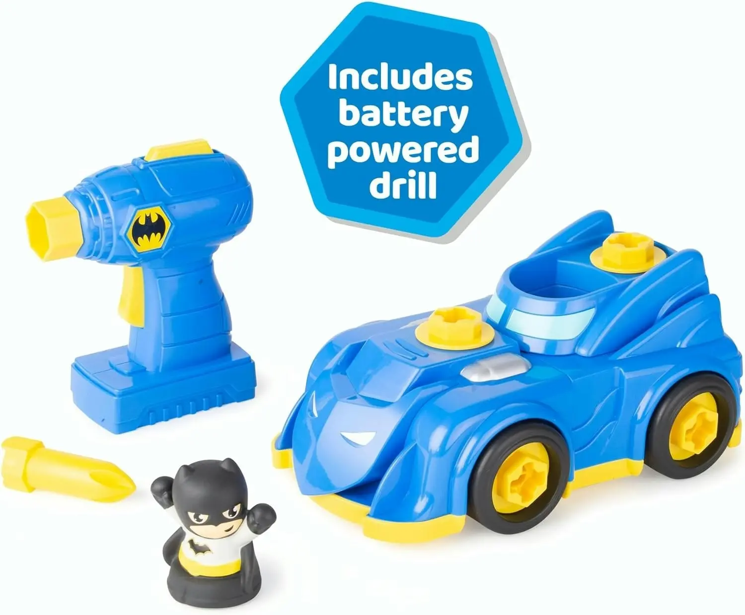 Batman Build-A-Buddy Batmobile Toy with Drill