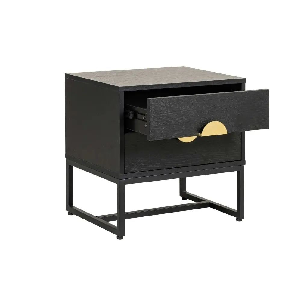 HomeStar Odin Bedside Nightstand Side Table W/ 2-Drawers BlackHandle