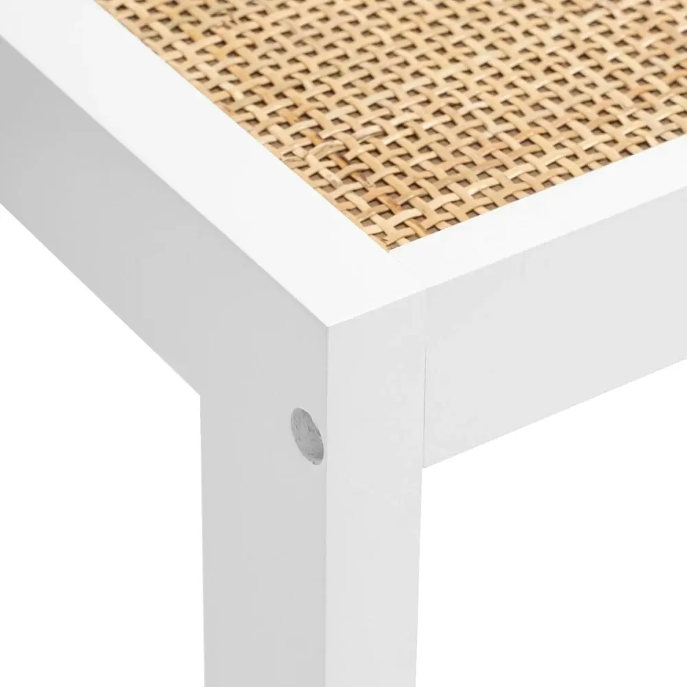 Design Square Ezra Modern Rattan Hallway Console Hall Table White/Natural