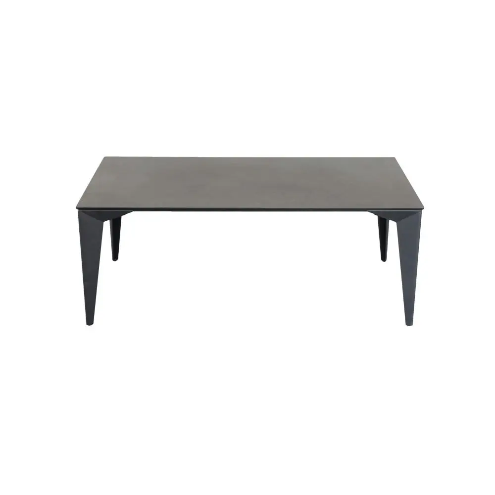 Raimon Furniture Alexandra Modern Rectangular Coffee Table Ceramic Top Metal Frame - Nero