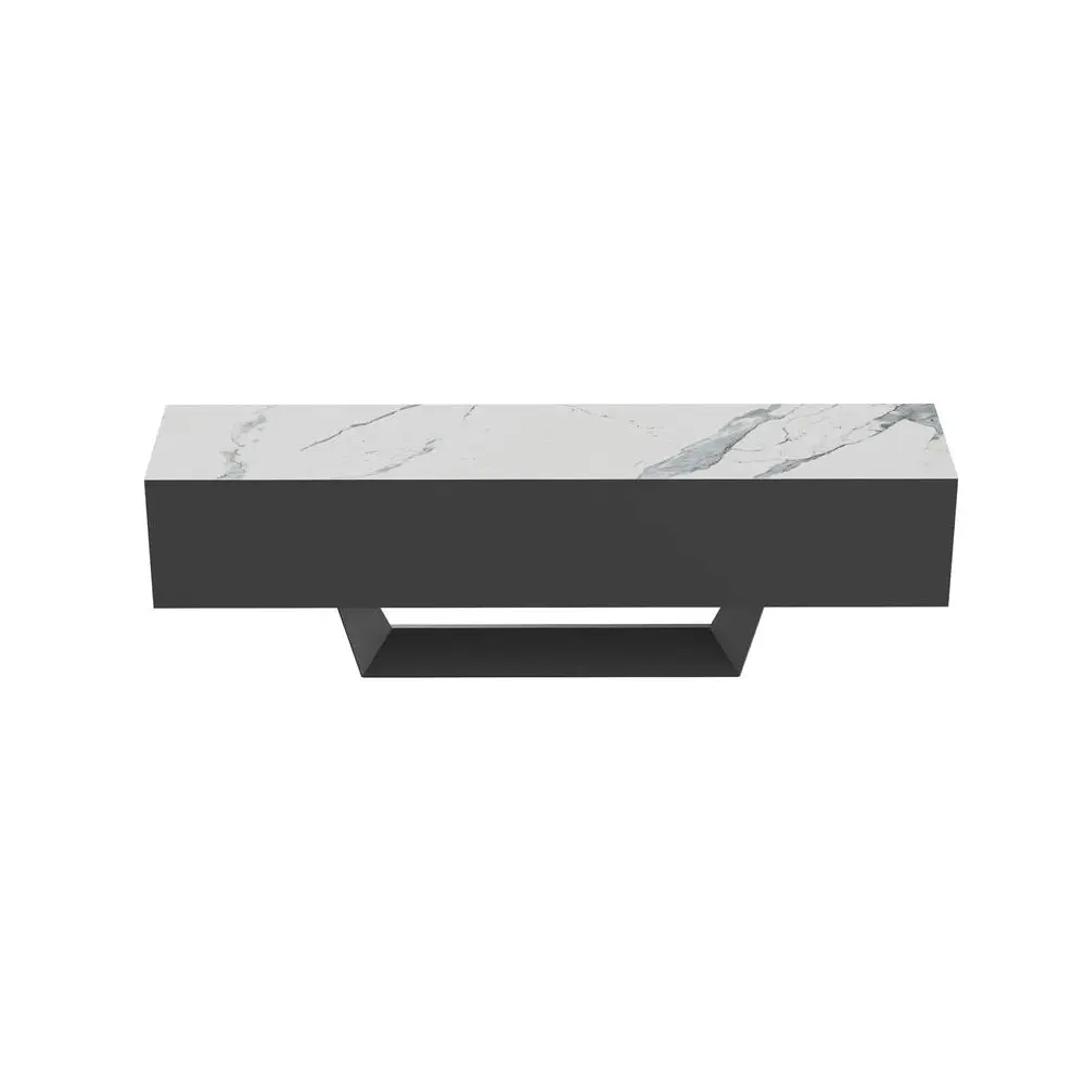 Raimon Furniture Arianna Modern Lowline Entertainment Unit TV Stand 200cm Ceramic - Marmo / Black