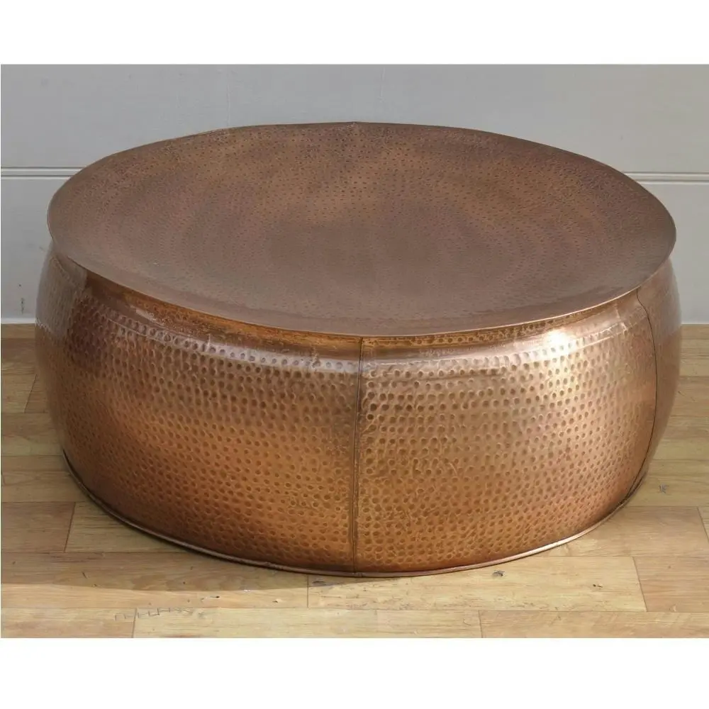 Titan Bronze Hammered Look Round Metal Coffee Table 80cm