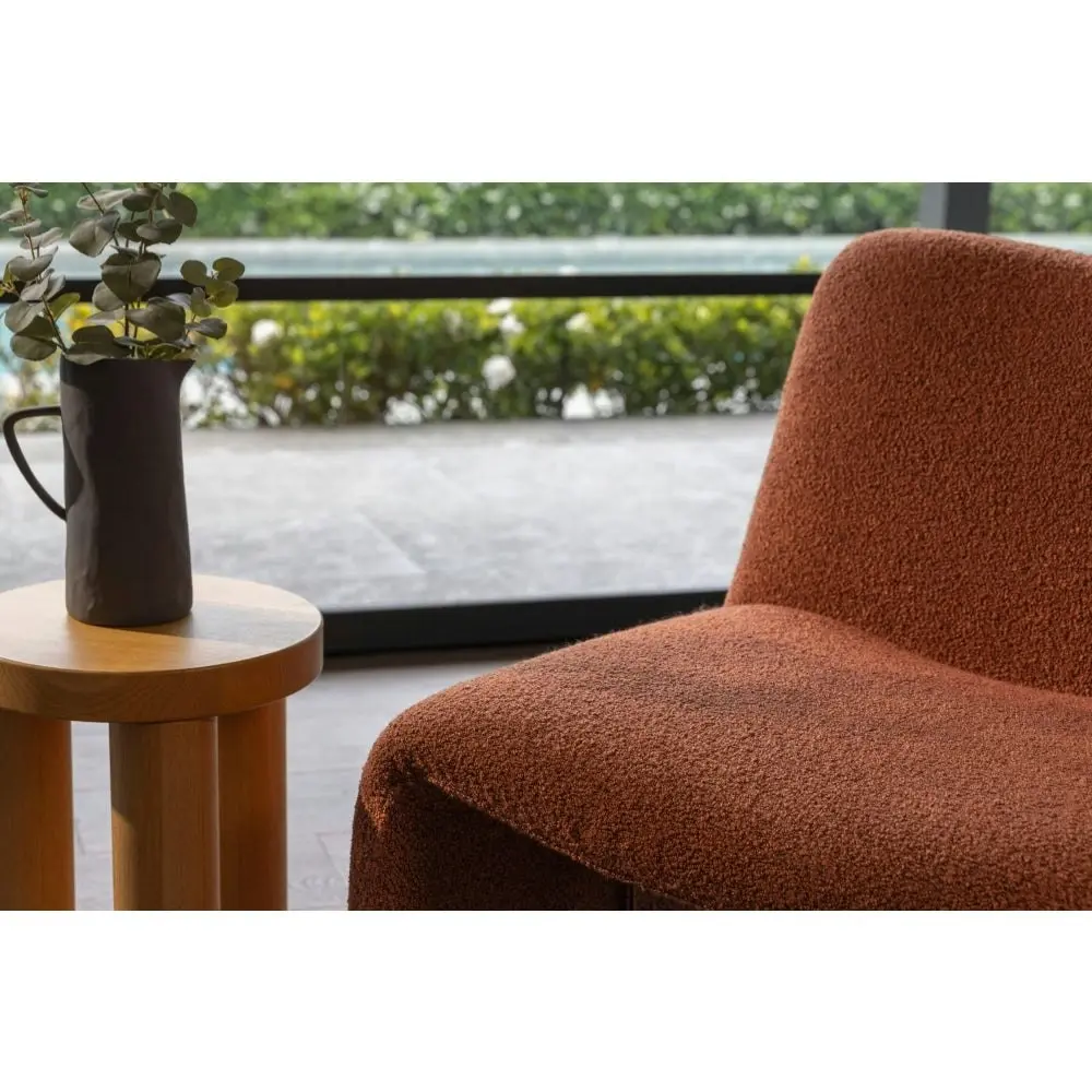 Raimon Furniture Nicolo Boucle Fabric Relaxing Occasional Accent Chair - Terracotta