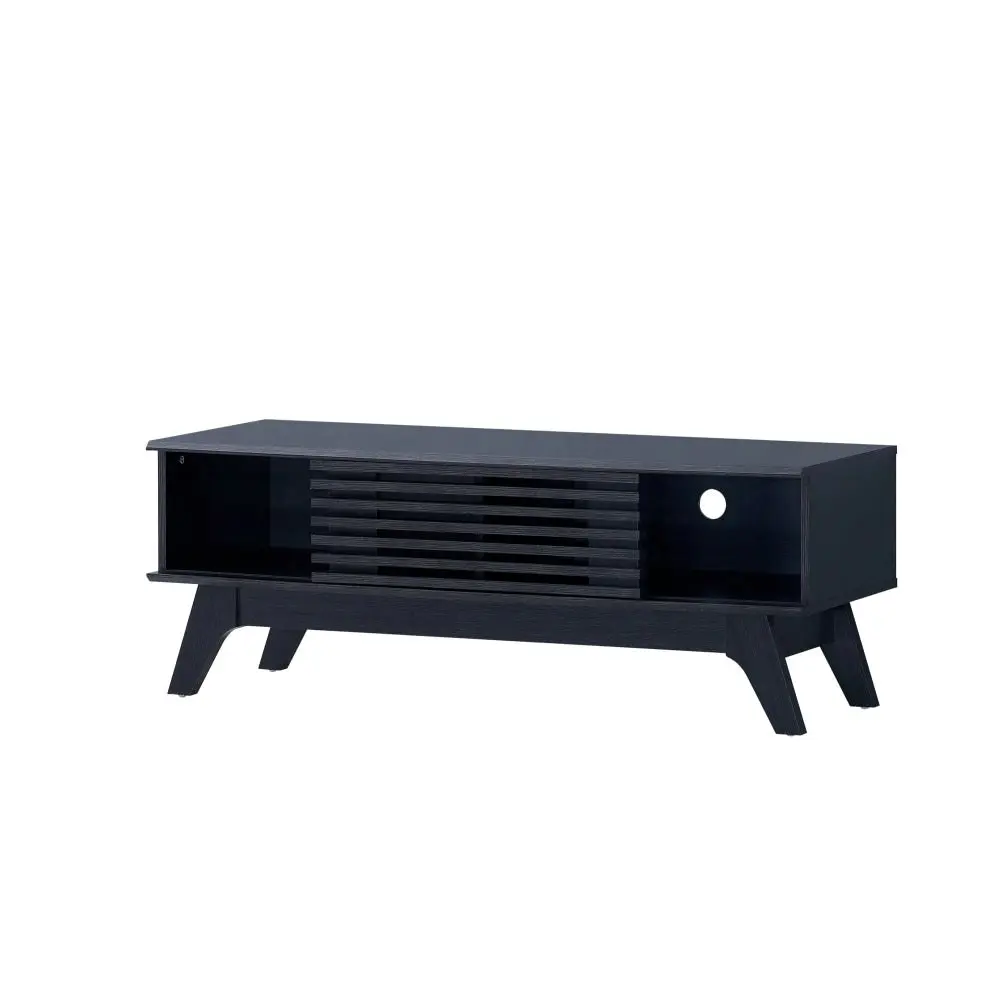 Design Square Camille Wooden Lowline Entertainment Unit TV Stand 120cm 1-Door Black