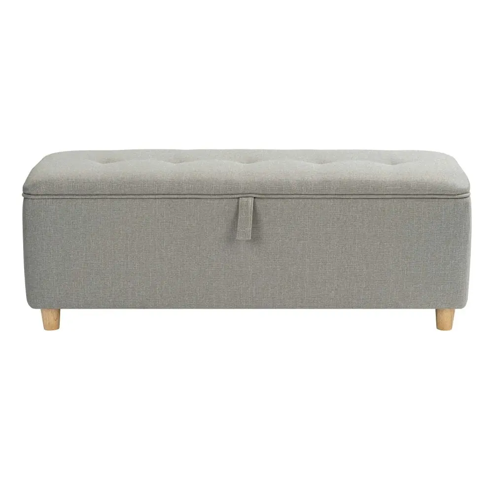 Design Square Nars Fabric Storage Ottoman Sofa Bench Foot Rest Sool Light Beige