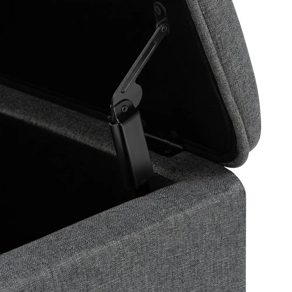 Design Square Nars Fabric Storage Ottoman Sofa Bench Foot Rest Sool Dark Grey