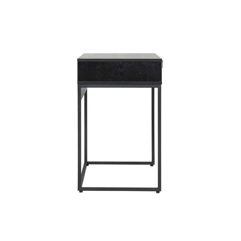 HomeStar Opus Home Office Working Computer Desk 120cm W/ 2- Gold Handle Drawers - Black