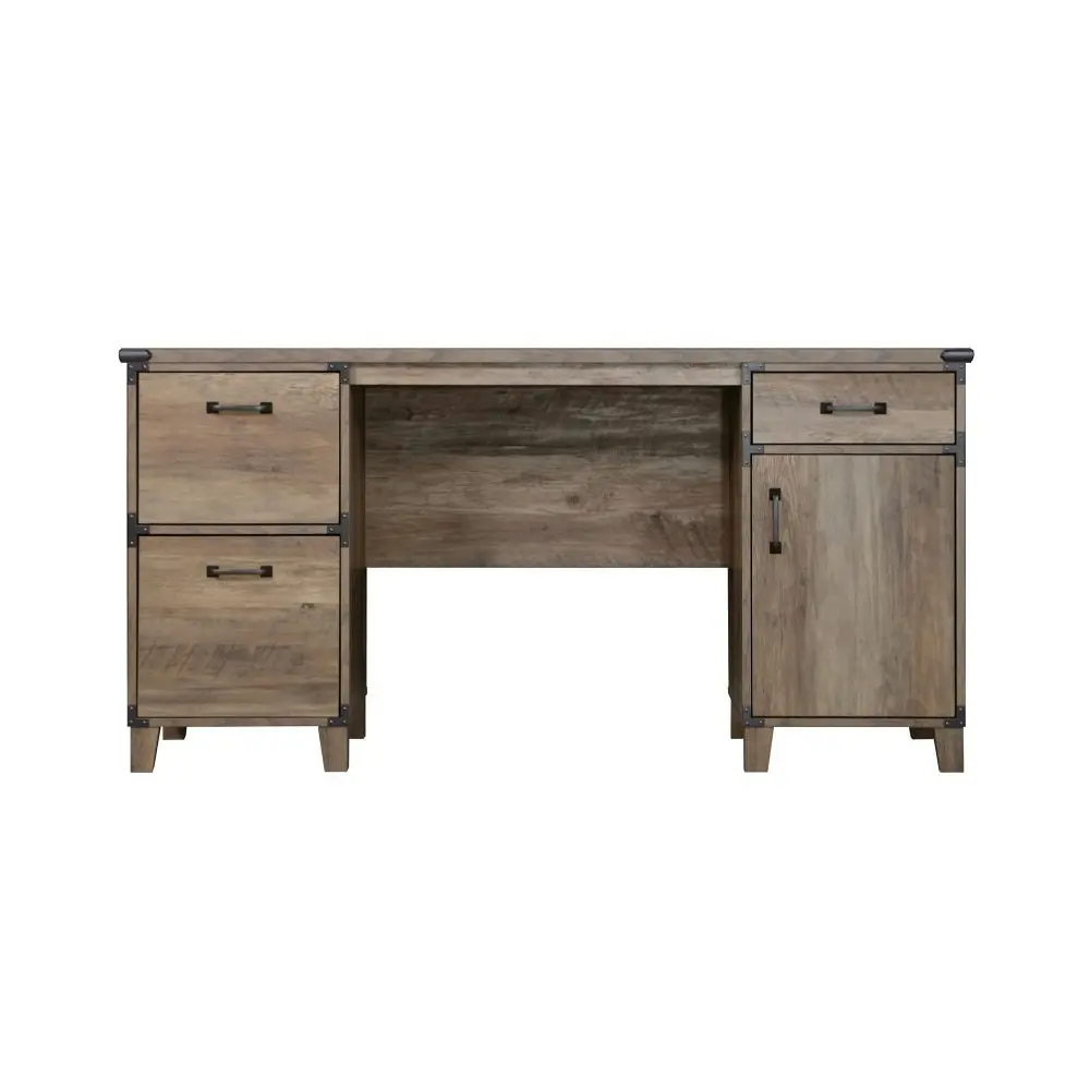 Maestro Furniture Cairo Executive Straight Corner Computer Study Home Office Desk  - Rustic Oak