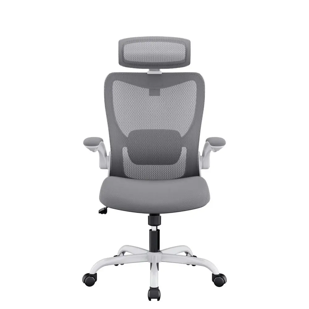 Maestro Furniture MONA Mesh Ergonomic High Back Flipped Armrest Task Computer Office Chair - Grey