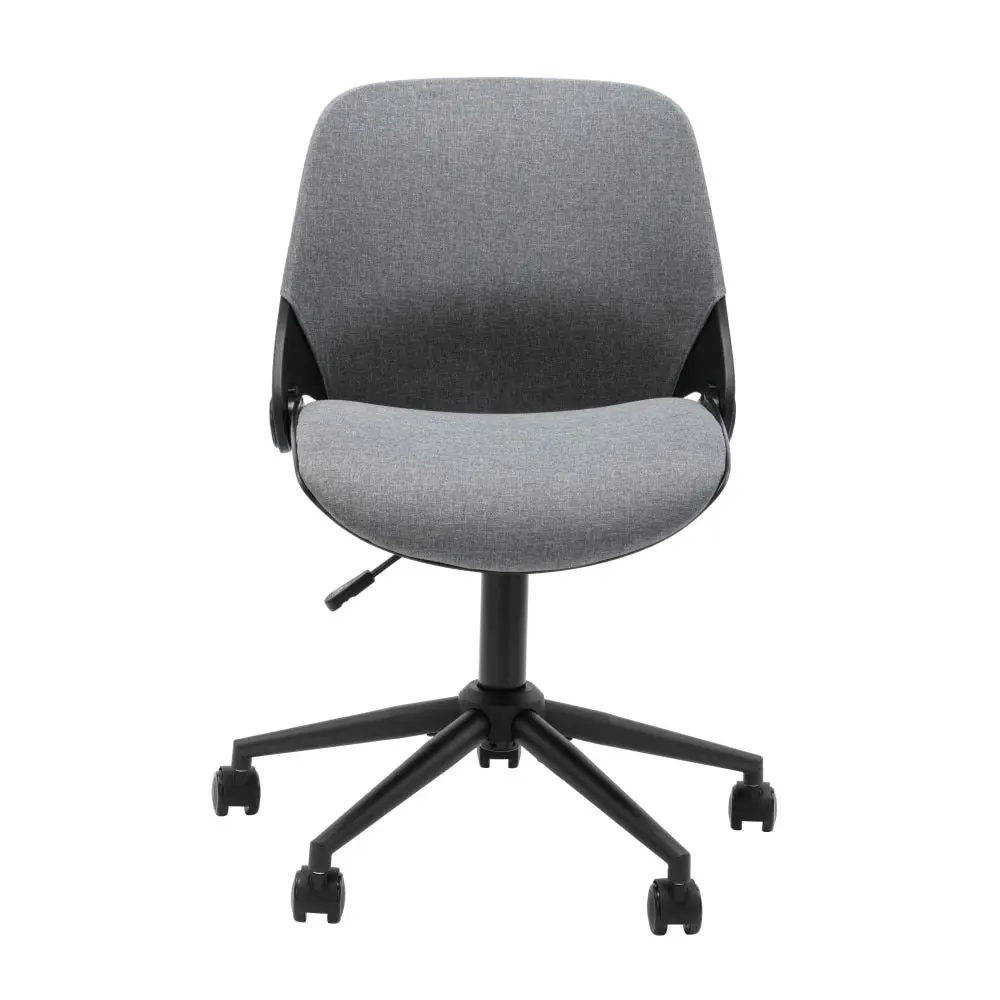 Design Square Wyatt Linen Fabric Office Computer Task Desk Chair Height Adjustable Grey