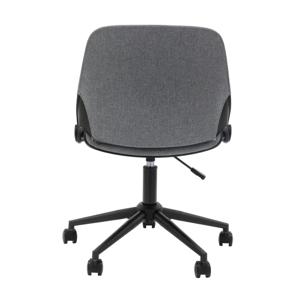 Design Square Wyatt Linen Fabric Office Computer Task Desk Chair Height Adjustable Grey