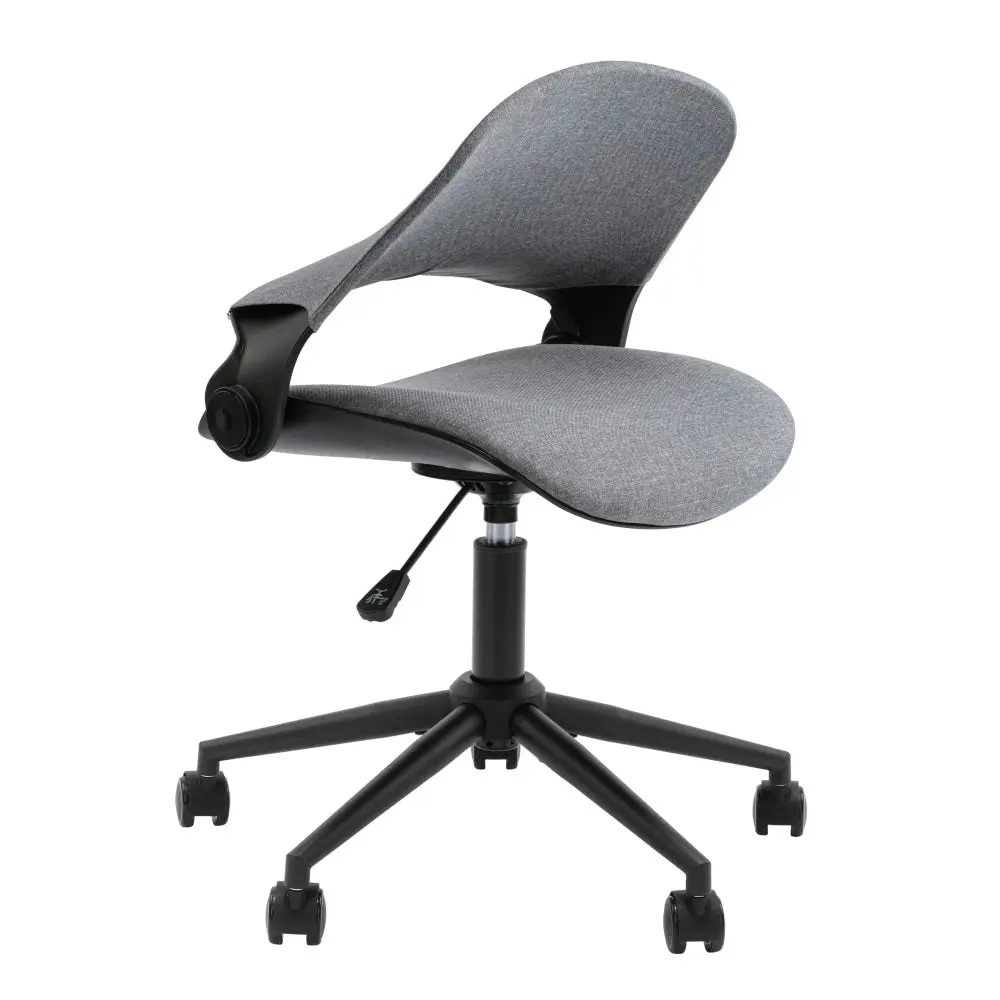 Design Square Wyatt Linen Fabric Office Computer Task Desk Chair Height Adjustable Grey