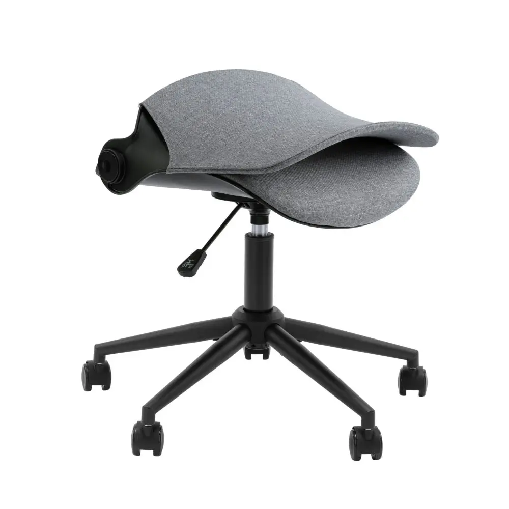 Design Square Wyatt Linen Fabric Office Computer Task Desk Chair Height Adjustable Grey