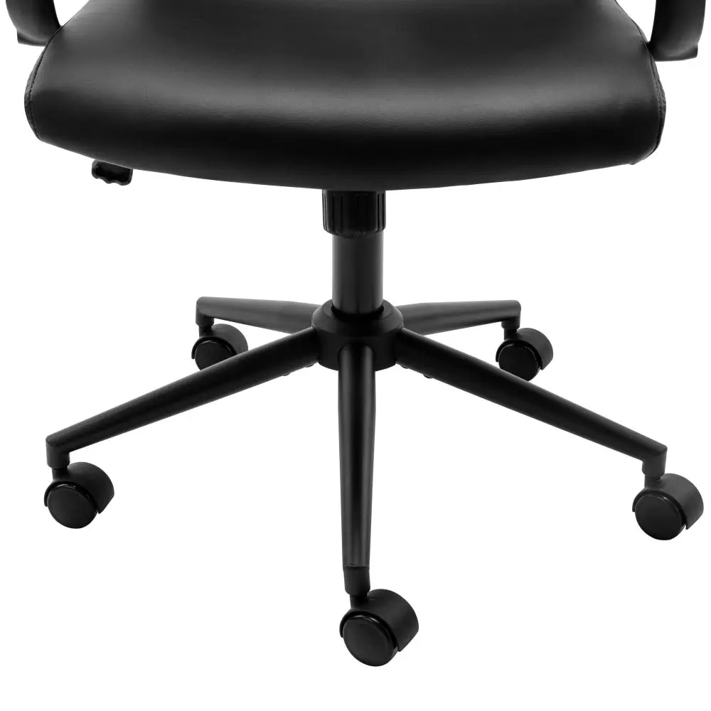 Design Square Brody PU Leather  Office Computer Task Desk Chair High Back Arm Rests Black