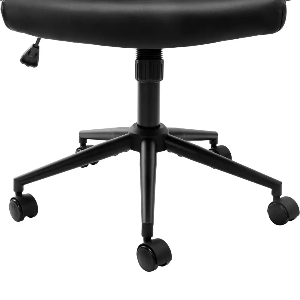 Design Square Brody PU Leather  Office Computer Task Desk Chair Low Back Arm Rests Black