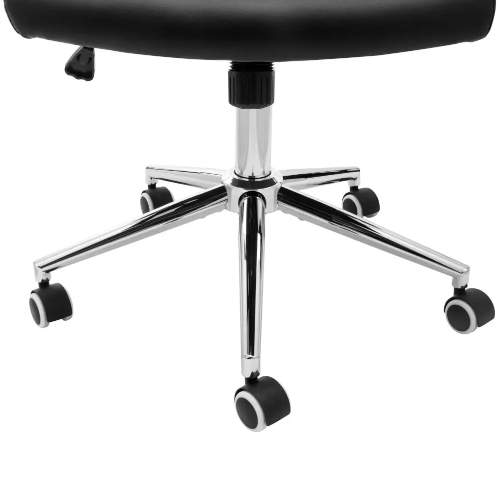 Design Square Ollie PU Leather High Back Office Computer Task Desk Chair Arm Rests Black