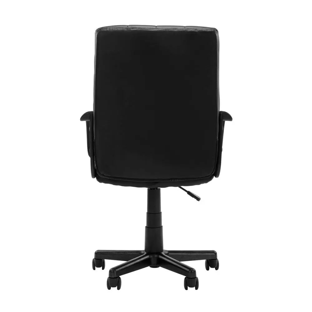 Design Square Grayson Modern PU Leather Computer Desk Task Office Chair Arms Rest Black