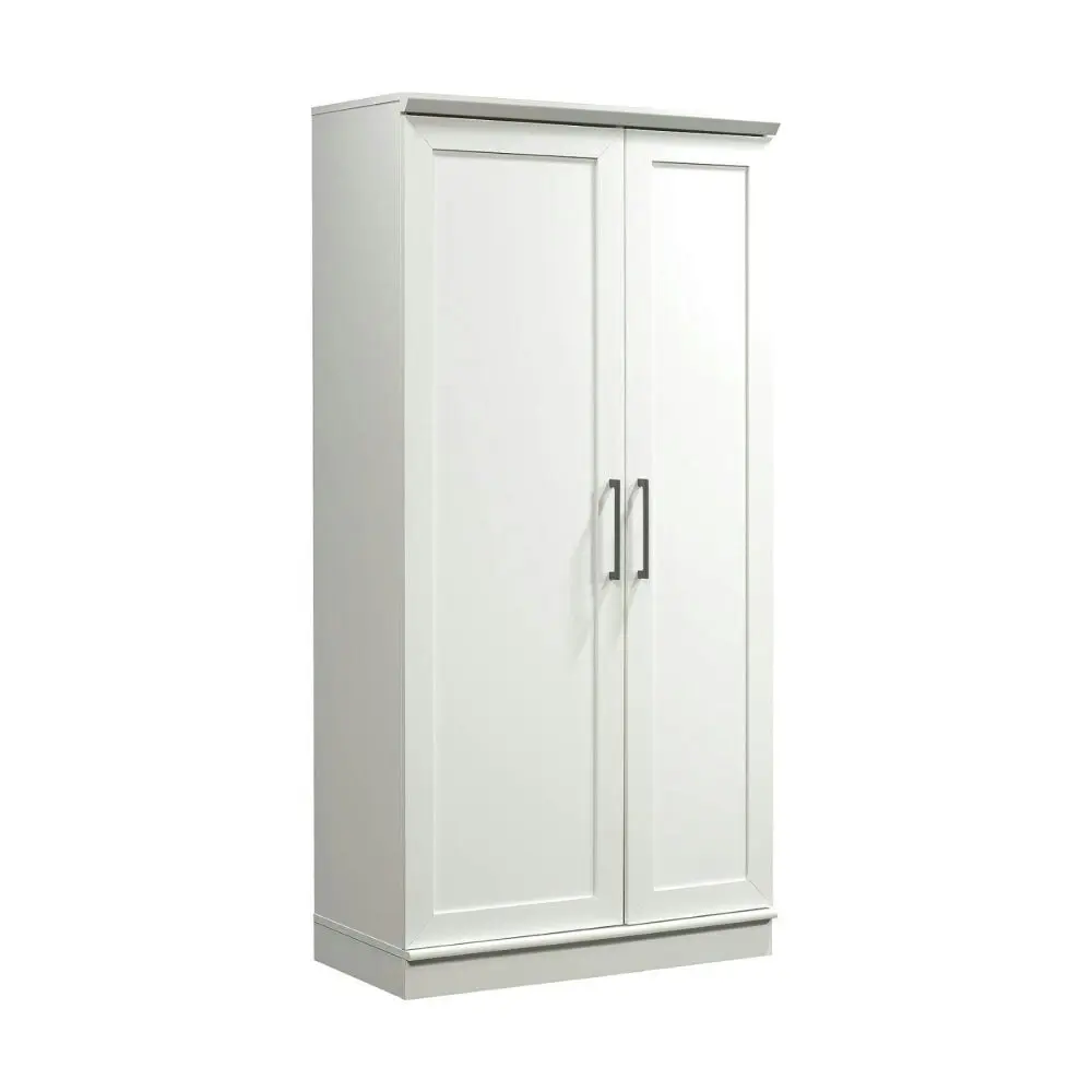 Design Square Oswald Wooden Tall 2-Door Cupboard Storage Cabinet Soft White