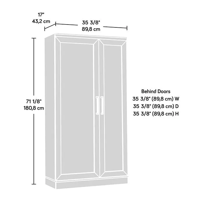 Design Square Oswald Wooden Tall 2-Door Cupboard Storage Cabinet Soft White