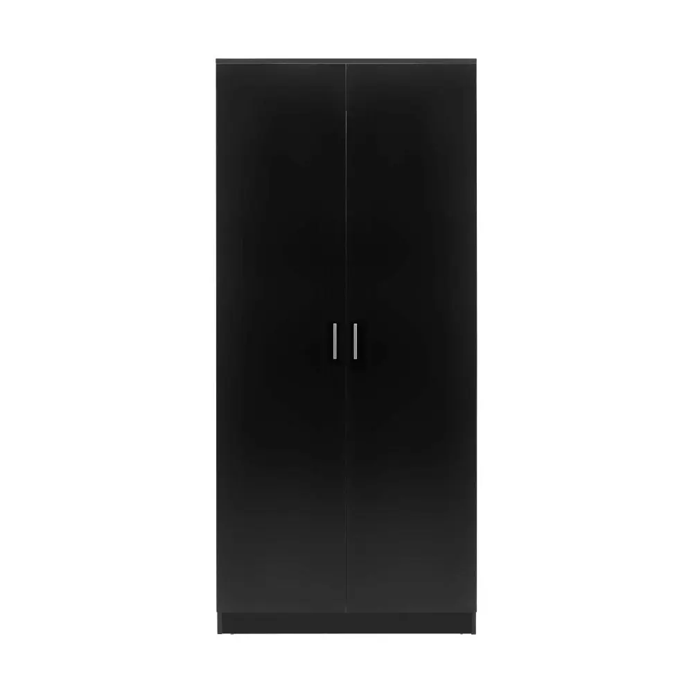 Design Square Monica 5-Tier Multi-Purpose Cupboard Tall Storage Cabinet 2-Doors Black