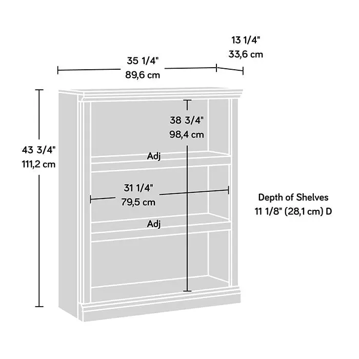 Design Square Emalie Modern Classic Wooden 3-Tier Bookcase Display Bookshelves Estate Black