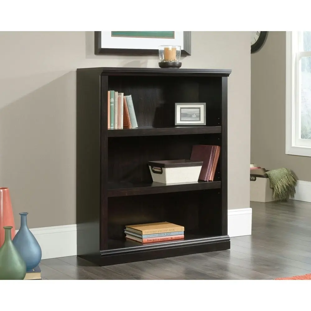 Design Square Emalie Modern Classic Wooden 3-Tier Bookcase Display Bookshelves Estate Black