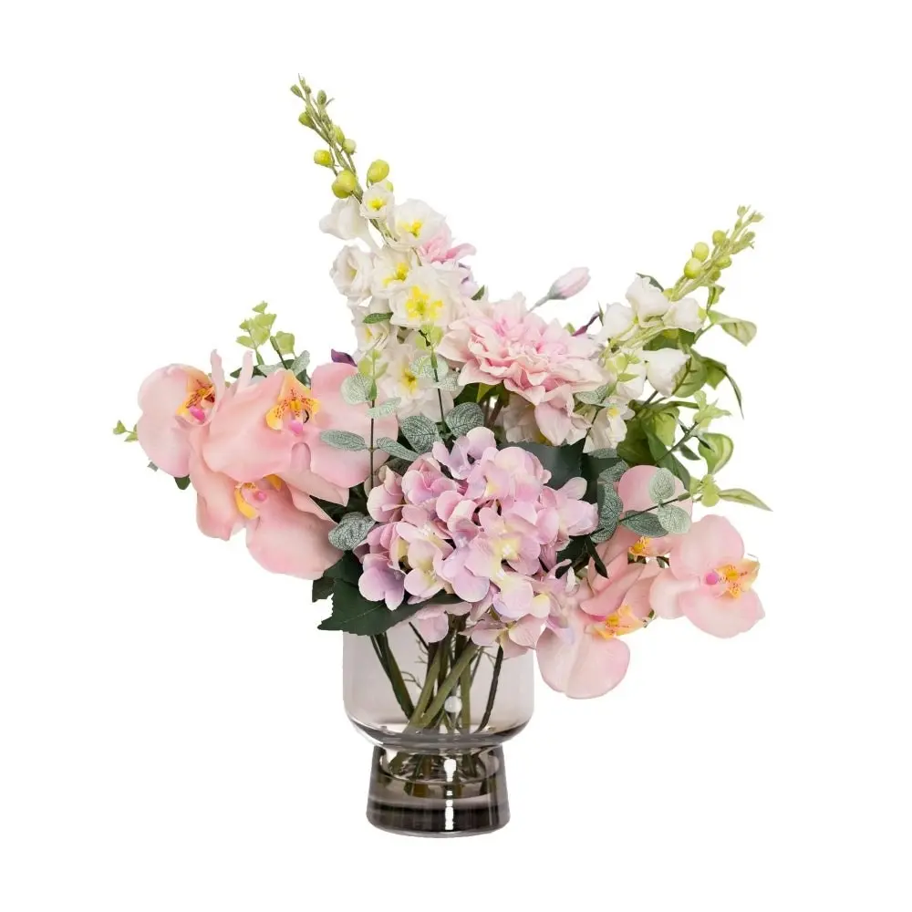 Glamorous Fusion Pink Dalphinium & Hydrangea 59cm Artificial Faux Plant Flower Decorative Mixed Arrangement