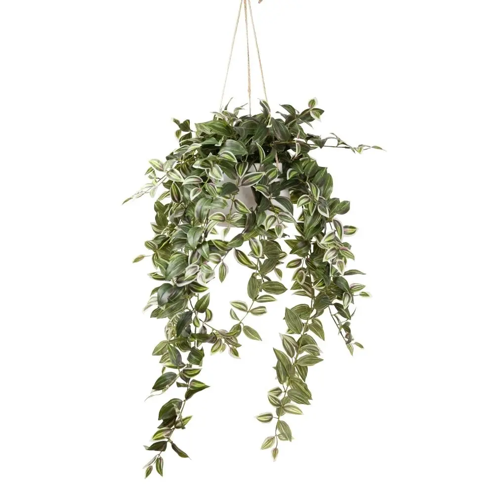 Glamorous Fusion Wandering Jew 120cm Artificial Faux Plant Decorative In Hanging Pot Green