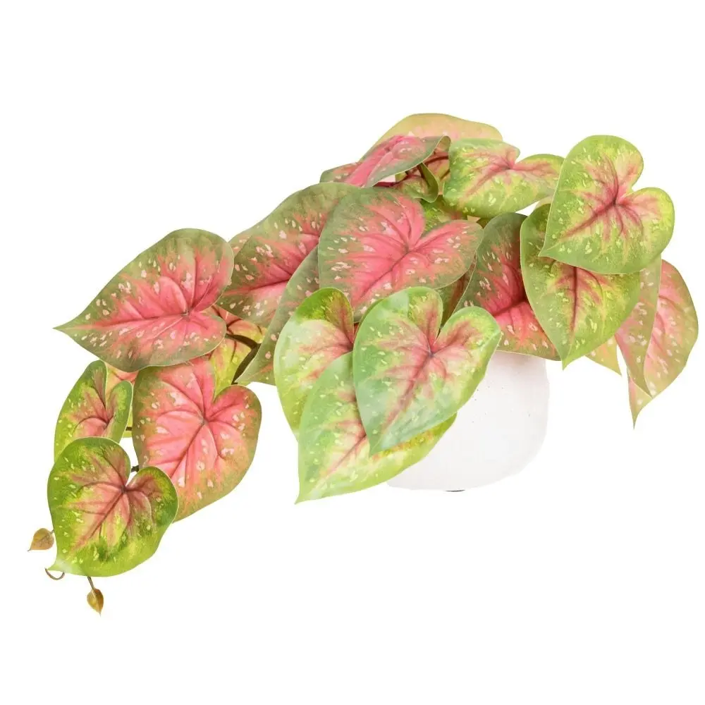 Glamorous Fusion Red Caladium Bush 46cm Artificial Faux Plant Decorative In Pot