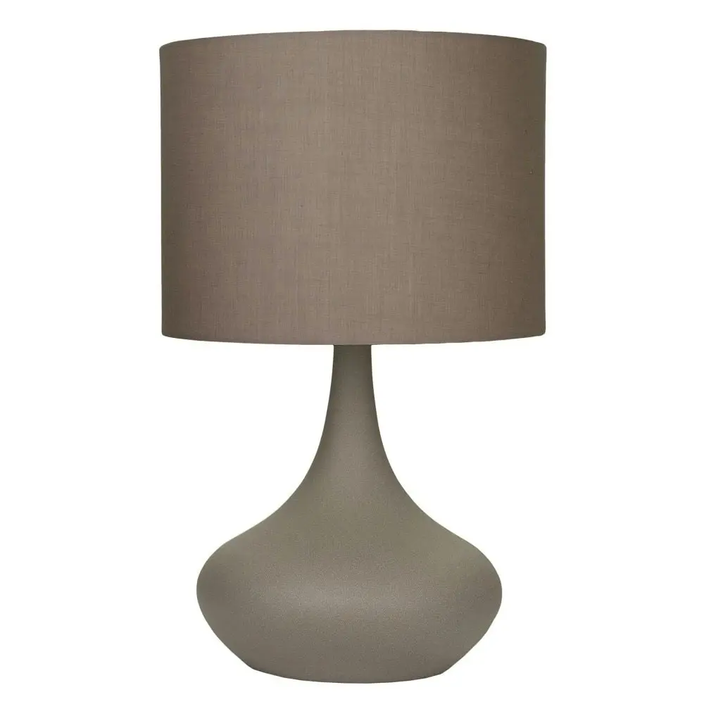 Amy Modern Touch Table Lamp Small Metal Base - Grey Shade