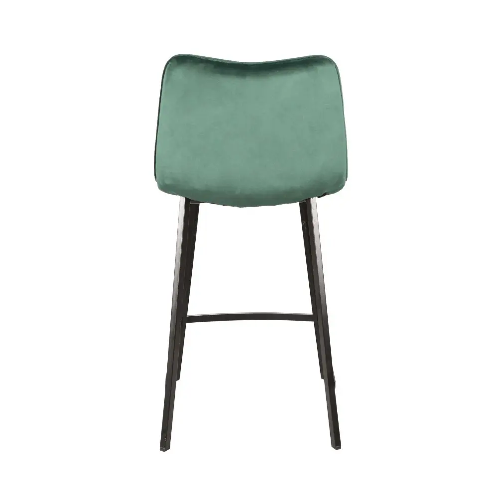 Raimon Furniture Set Of 2 Pippa Velvet Frabric Kitchen Counter Bar Stools 63.5cm Metal Frame - Emerald