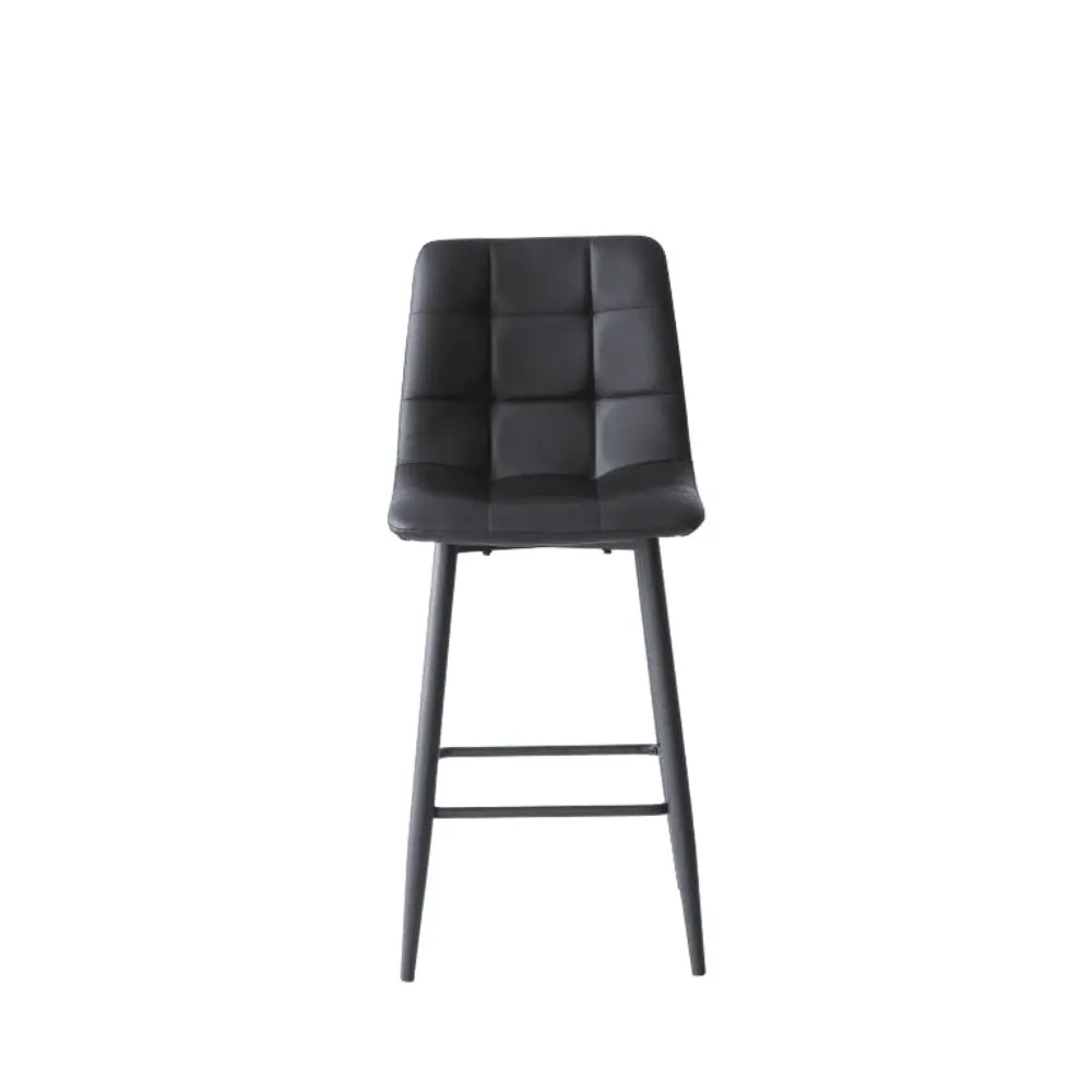 Raimon Furniture Set Of 2 Reese Modern Eco Leather Kitchen Counter Bar Stool 65cm - Black