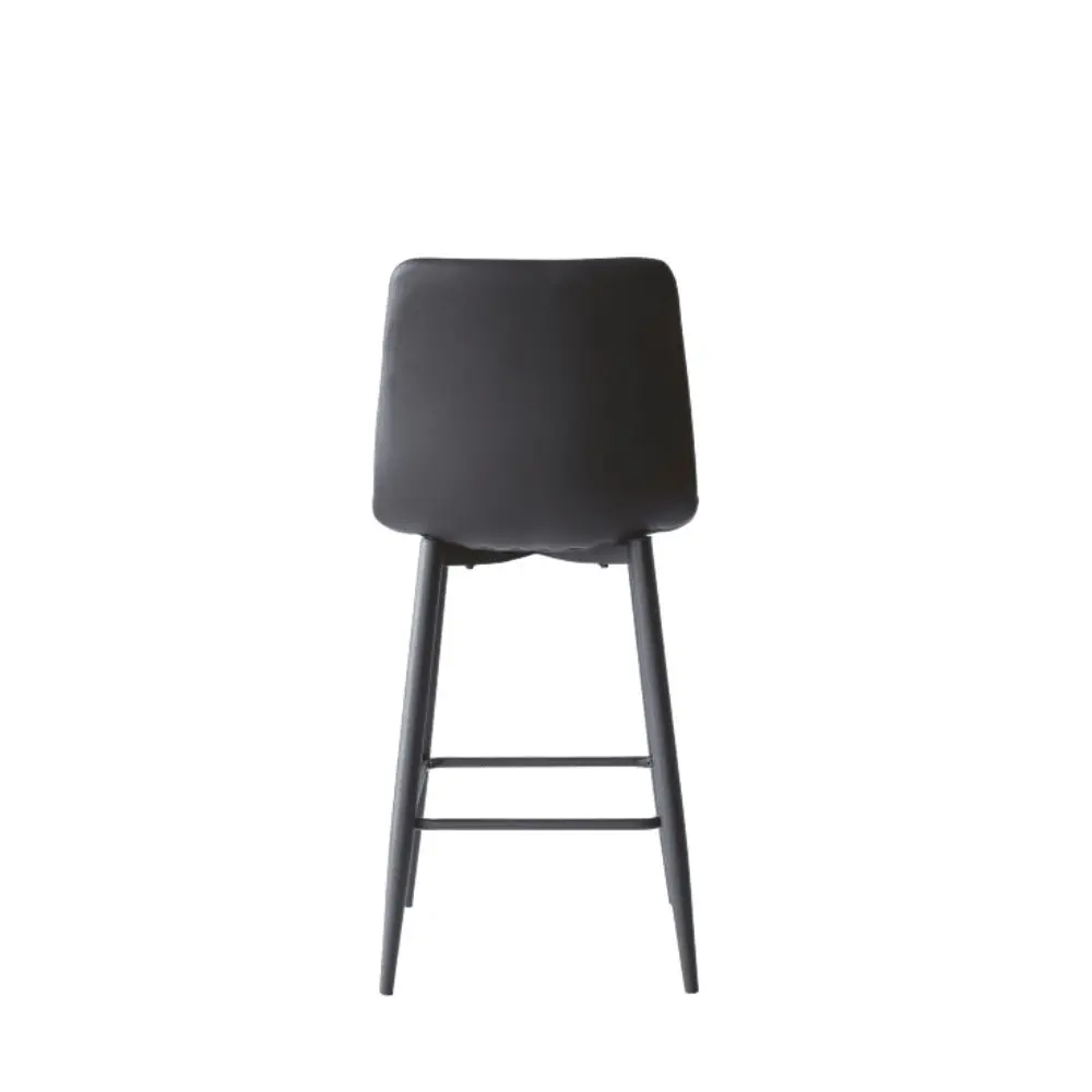 Raimon Furniture Set Of 2 Reese Modern Eco Leather Kitchen Counter Bar Stool 65cm - Black