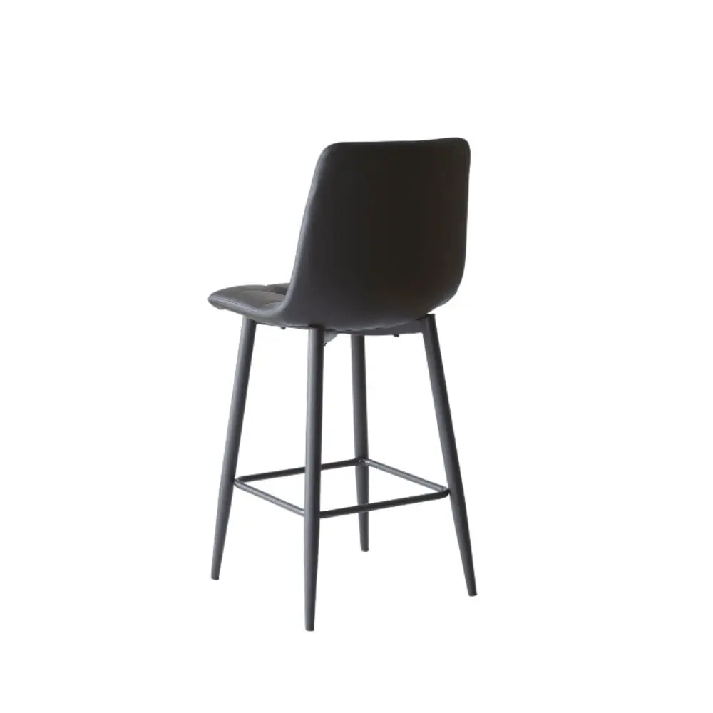 Raimon Furniture Set Of 2 Reese Modern Eco Leather Kitchen Counter Bar Stool 65cm - Black