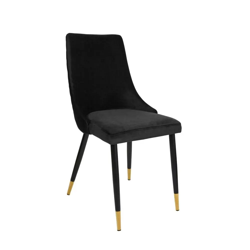 Raimon Furniture Set Of 2 Kira Velvet Fabric Modern Kitchen Dining Chair - Black