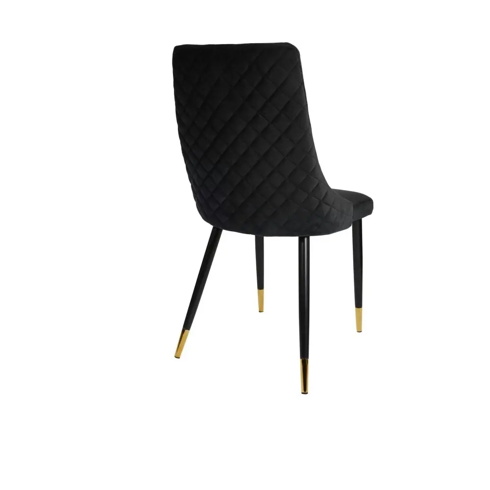 Raimon Furniture Set Of 2 Kira Velvet Fabric Modern Kitchen Dining Chair - Black