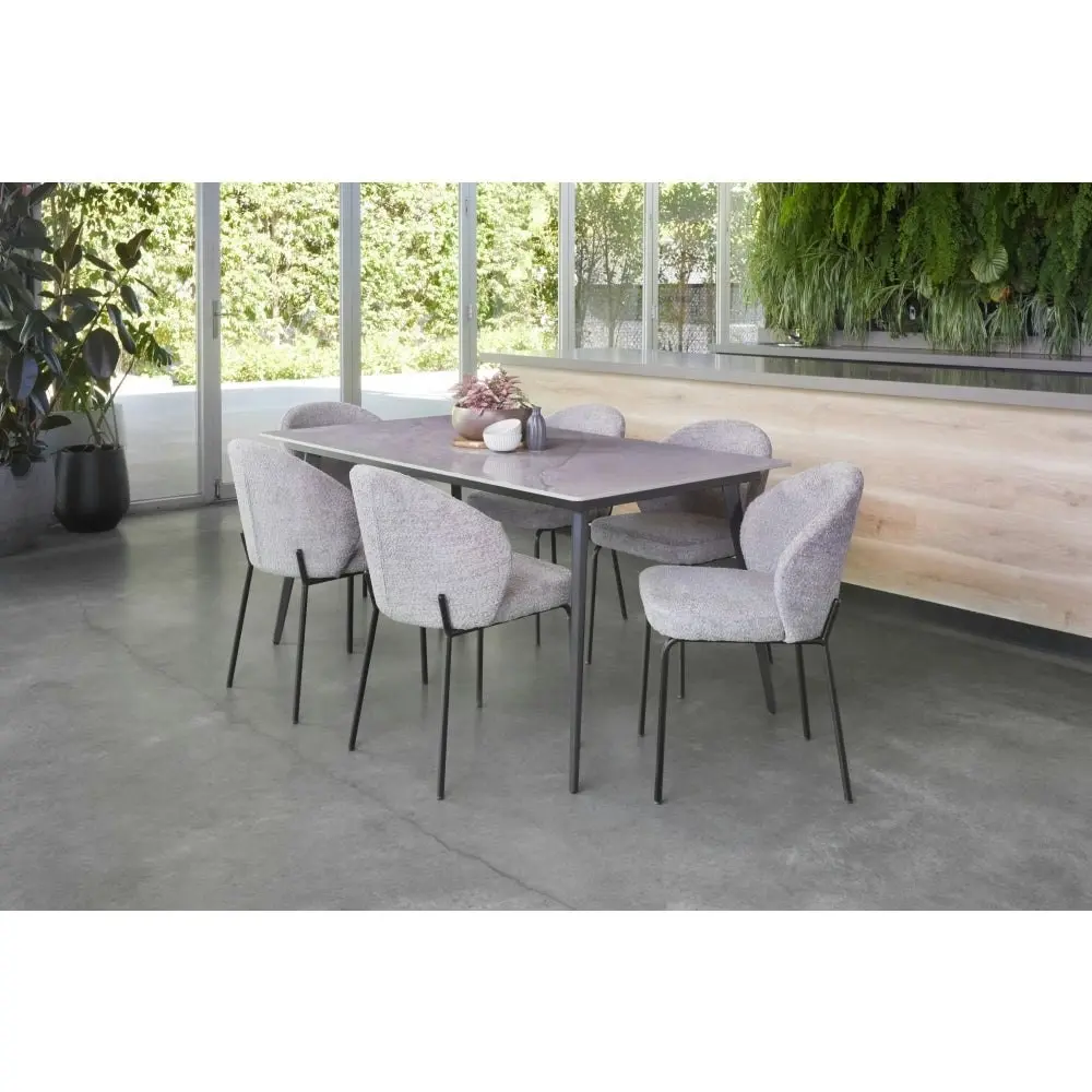 Raimon Furniture Halston Rectangular Modern Ceramic Kitchen Dining Table 160cm - Rebecca Grey