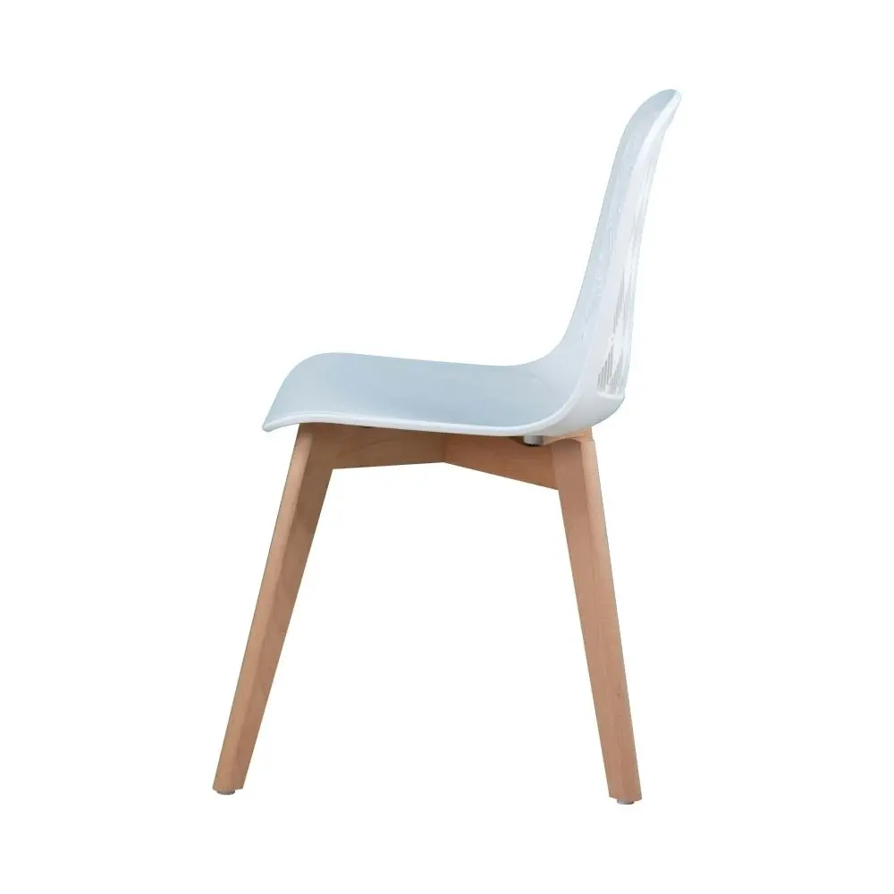 Design Square Set Of 2 Jonas PP Kitchen Dining Chairs Wooden Legs White/Oak