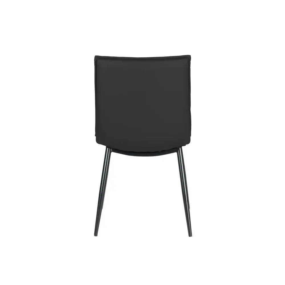 Raimon Furniture Set Of 2 Kairis Eco Leather Kitchen Dining Chair Metal Legs - Black