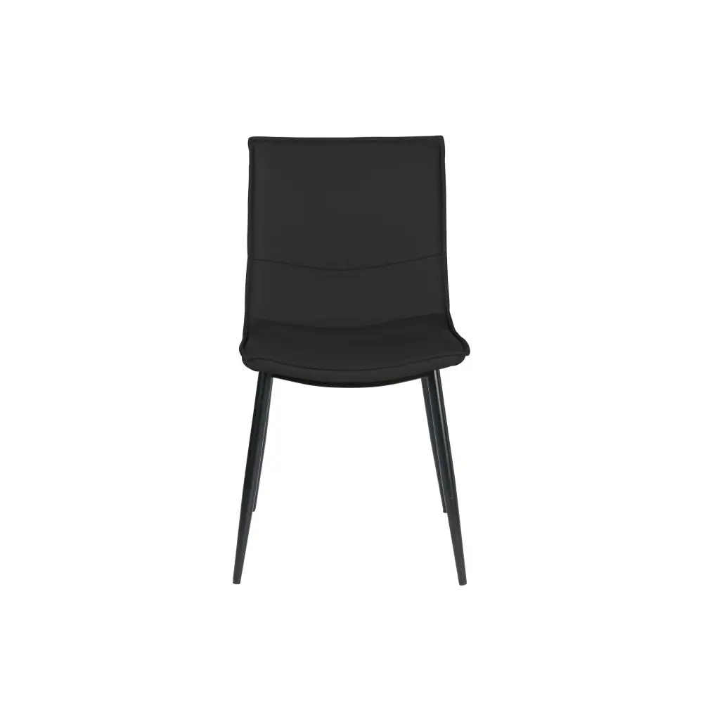 Raimon Furniture Set Of 2 Kairis Eco Leather Kitchen Dining Chair Metal Legs - Black