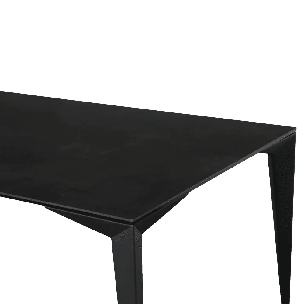 Raimon Furniture Alexandra Large Modern Rectangular Kitchen Dining Table Ceramic Metal Frame 240cm - Nero