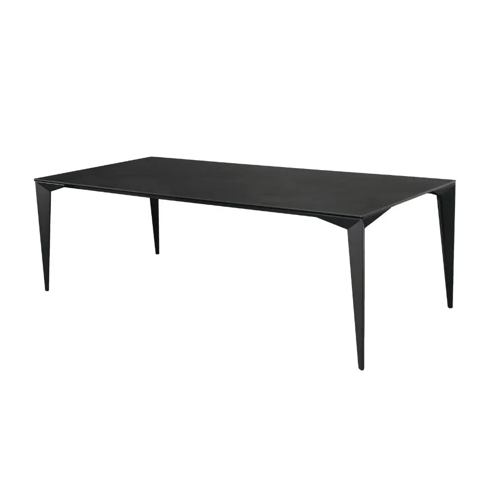 Raimon Furniture Alexandra Large Modern Rectangular Kitchen Dining Table Ceramic Metal Frame 240cm - Nero